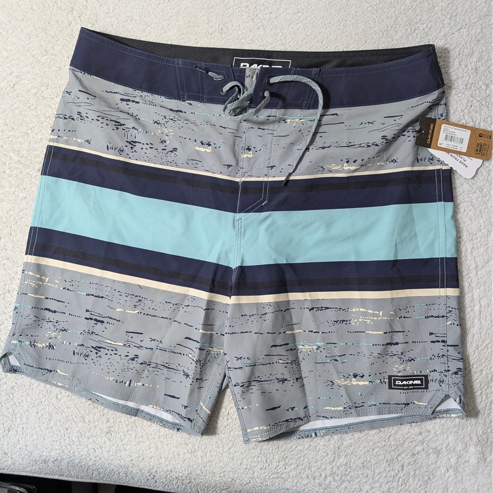 NEWn Dakine Boardshorts Men 36 36/7 Blue Nepp Stripe Stretch Roots‎ 18"